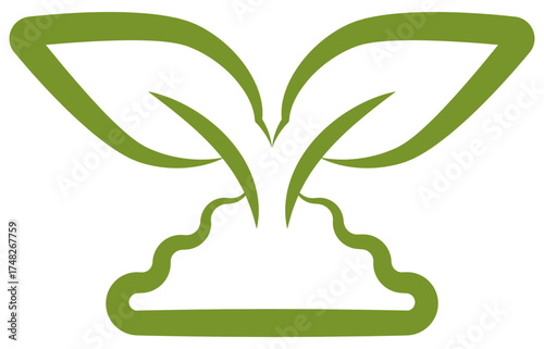 Leaf sprout icon vector representing total carbohydrate nutrients in food and balanced diet.