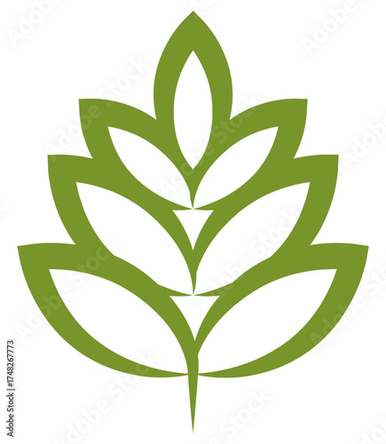 Wheat leaf icon vector representing dietary fiber and digestive health in nutrition concept.