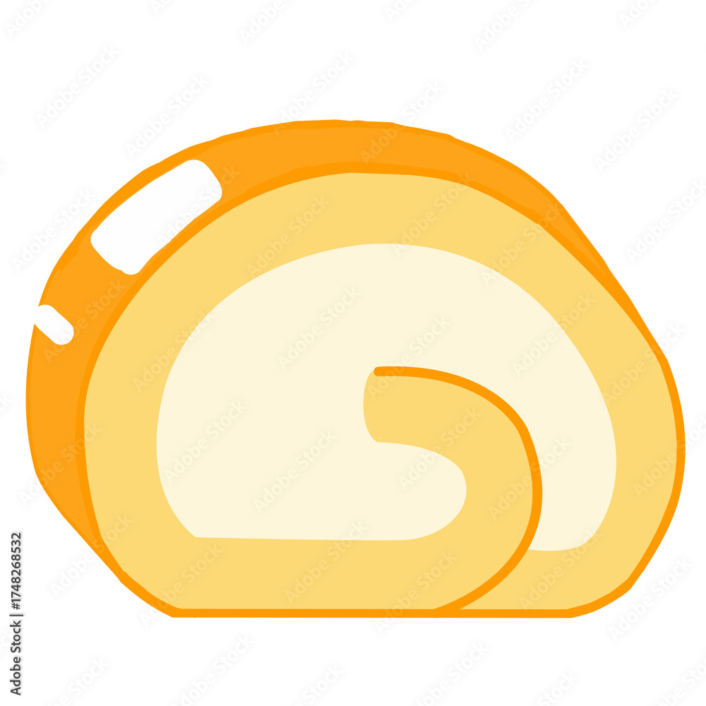 Fototapeta premium Japanese Roll Cake Vector Illustration