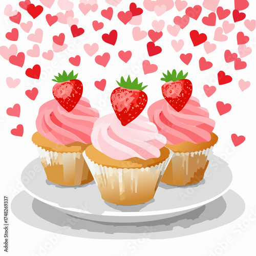 Herz-Cupcakes zum Valentinstag