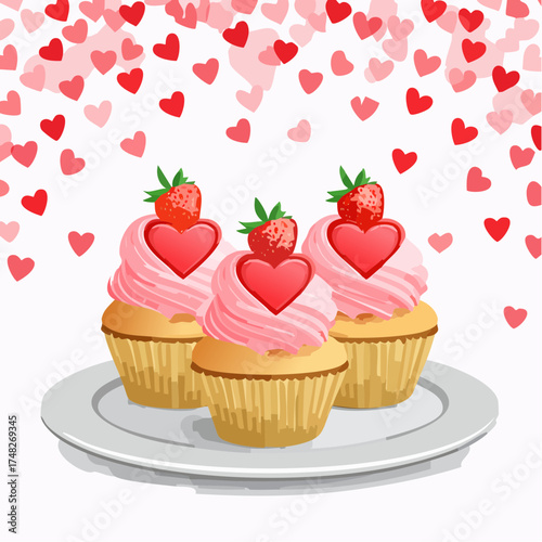 Herz-Cupcakes zum Valentinstag