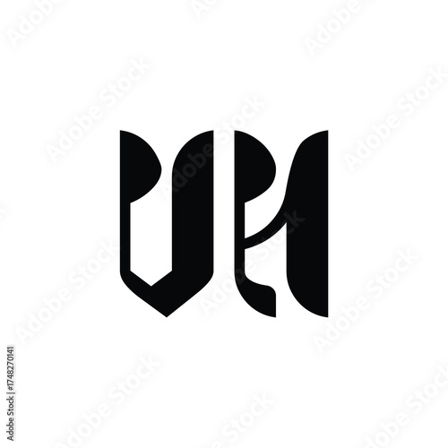 VH monogram logo design letter text name symbol monochrome logotype alphabet character simple logo
