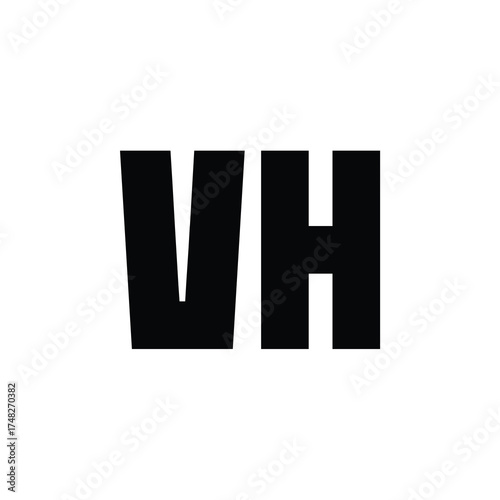 VH monogram logo design letter text name symbol monochrome logotype alphabet character simple logo