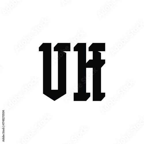 VH monogram logo design letter text name symbol monochrome logotype alphabet character simple logo