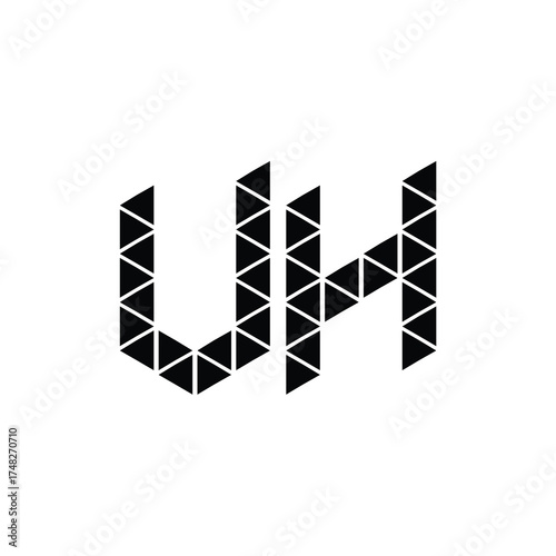VH monogram logo design letter text name symbol monochrome logotype alphabet character simple logo