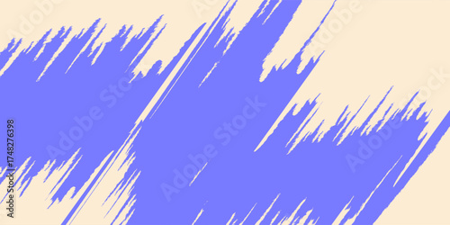 Texture curved grainy purple brush stroke with spray texture. Swirl or squiggle shaped bold brush stroke, thick wavy lines with rough grunge texture. Retro grainy top background