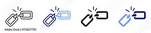 broken chain icon set multiple style