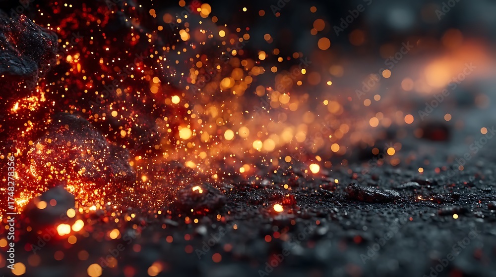 Naklejka premium Dark hot ember background high resolution picture