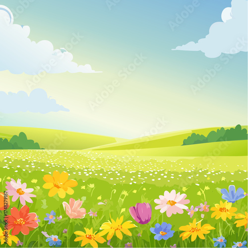 Frühlingswiese im Wind