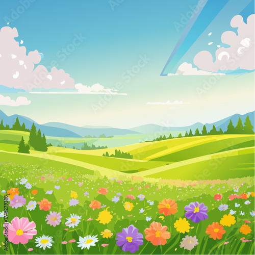 Frühlingswiese im Wind