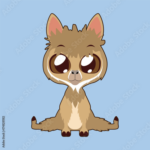 cute llama in flat design with isolated background