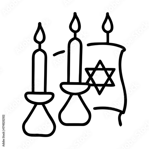 Hanukkah synagogue icon transparent background