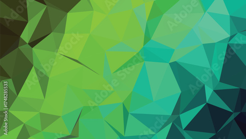 Abstract low poly geometric composition with vibrant color gradients and sharp edges