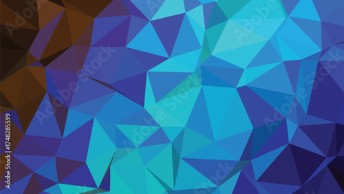Abstract geometric low poly design with vibrant color gradients and clean lines