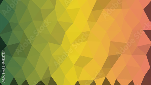 Abstract geometric low poly shapes with vibrant color gradients and clean lines
