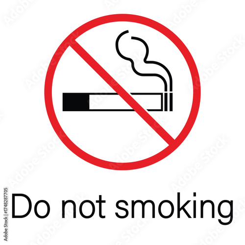 Do not smoking sign with cigarette. No smoking icon symbol for public places, restaurant, room. No smoking vector illustration