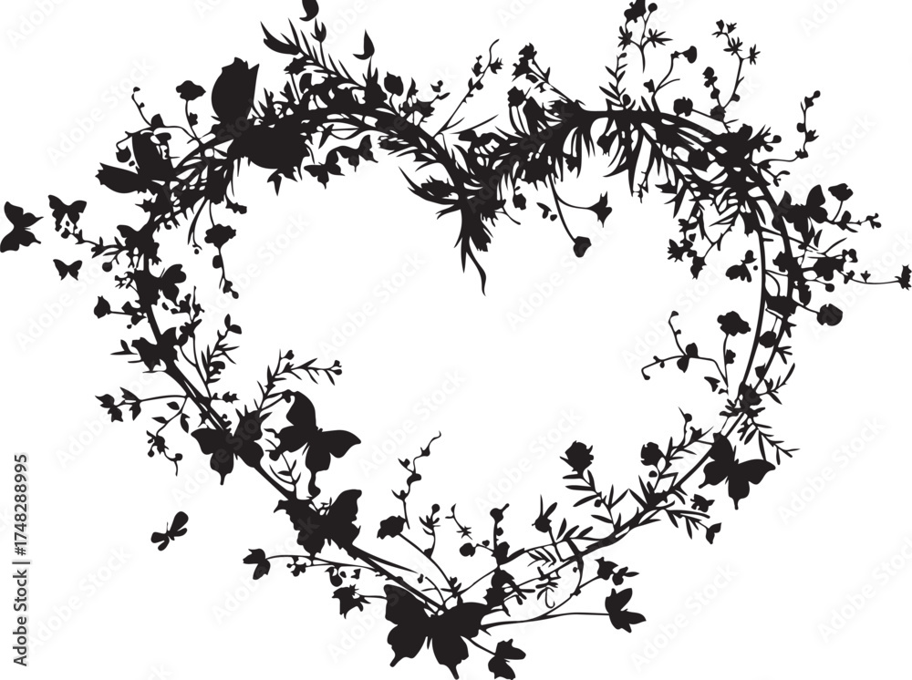 Fototapeta premium Nature Inspired Heart SVG