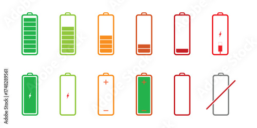 Batteries icon, Battery charge indicator.