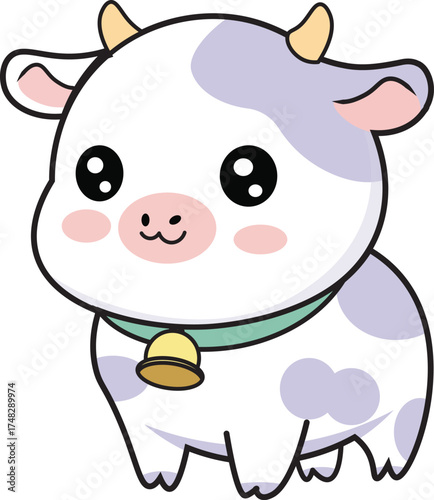 Adorable Kawaii Baby Cow Calf Character