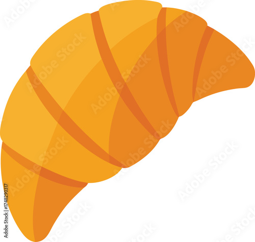 Croissant clip art on transparent background