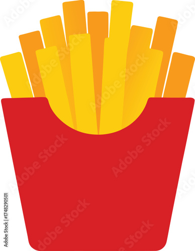 French fries clip art on transparent background