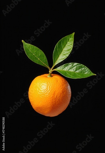 Orange with leaves