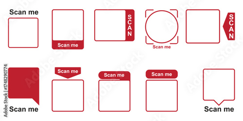 Empty qr code barcode frames.