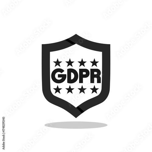 GDPR symbol icon with shadow