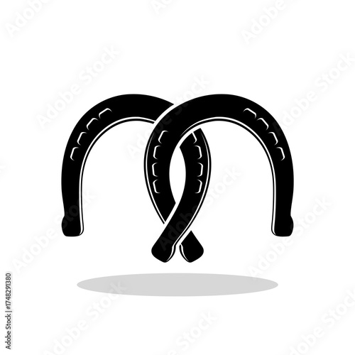 Two horseshoes icon with shadow