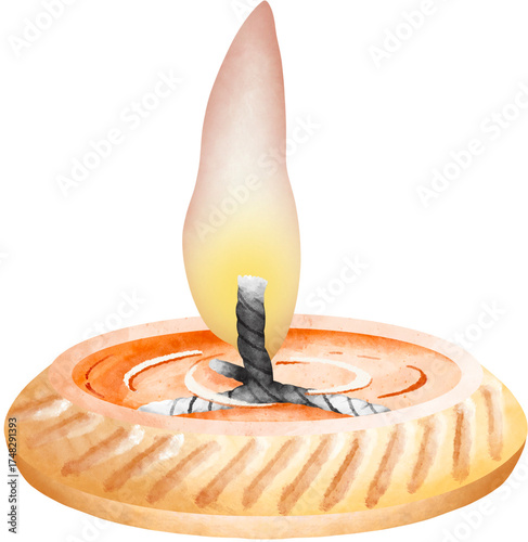 Watercolor Cray Pot Candle