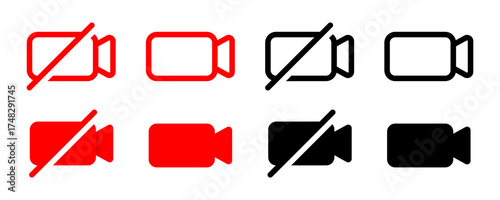 Camera icons. Video camera vector icons. Camcorder signs. EPS 10