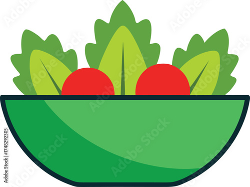 Salad bowl clip art on transparent background
