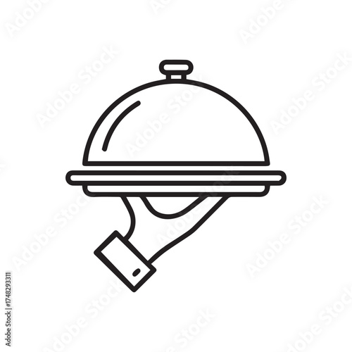 Work and kap line icon isolated on white background