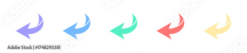 Arrow set icon. Colored arrow symbols. Arrow isolated vector graphic elements. Pointer arrow icon. Vector icon EPS 10