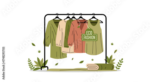Eco fashion collection with sustainable clothes

