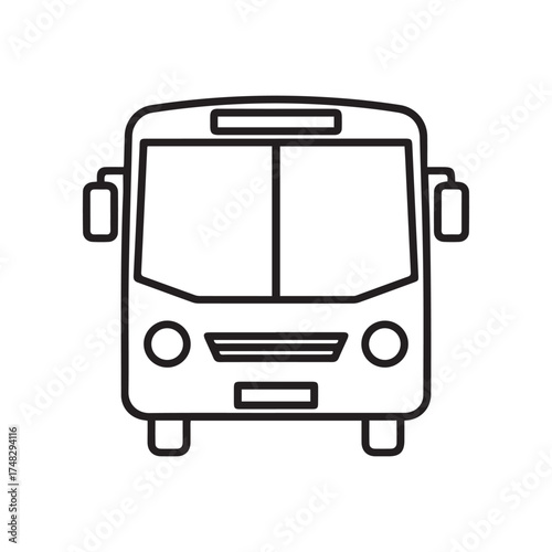 Simple bus icon isolated on white background