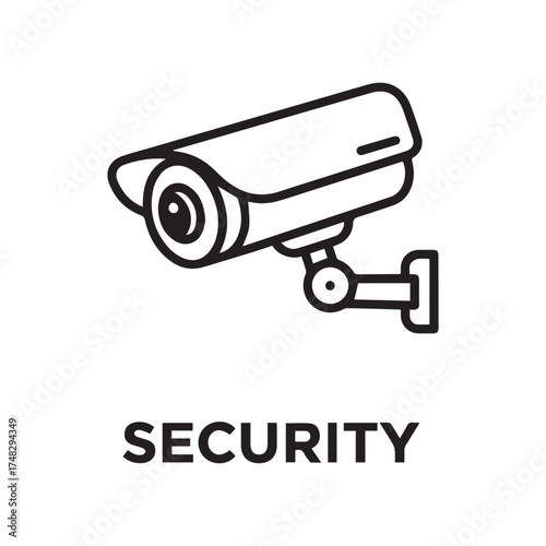 Security line icon isolated on white background