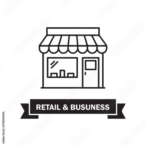 Retail store icon set isolated on white background