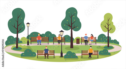 People Enjoying a Sunny Day in a Green Park