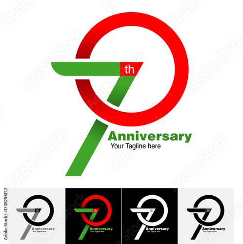 vector abstract, 70th happy anniversary symbol