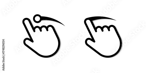 Swipe icon set. Hand swiping. Hand swipe gesture. Vector graphic isolated icons EPS 10