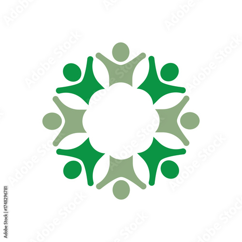 rotating successful people community logo design