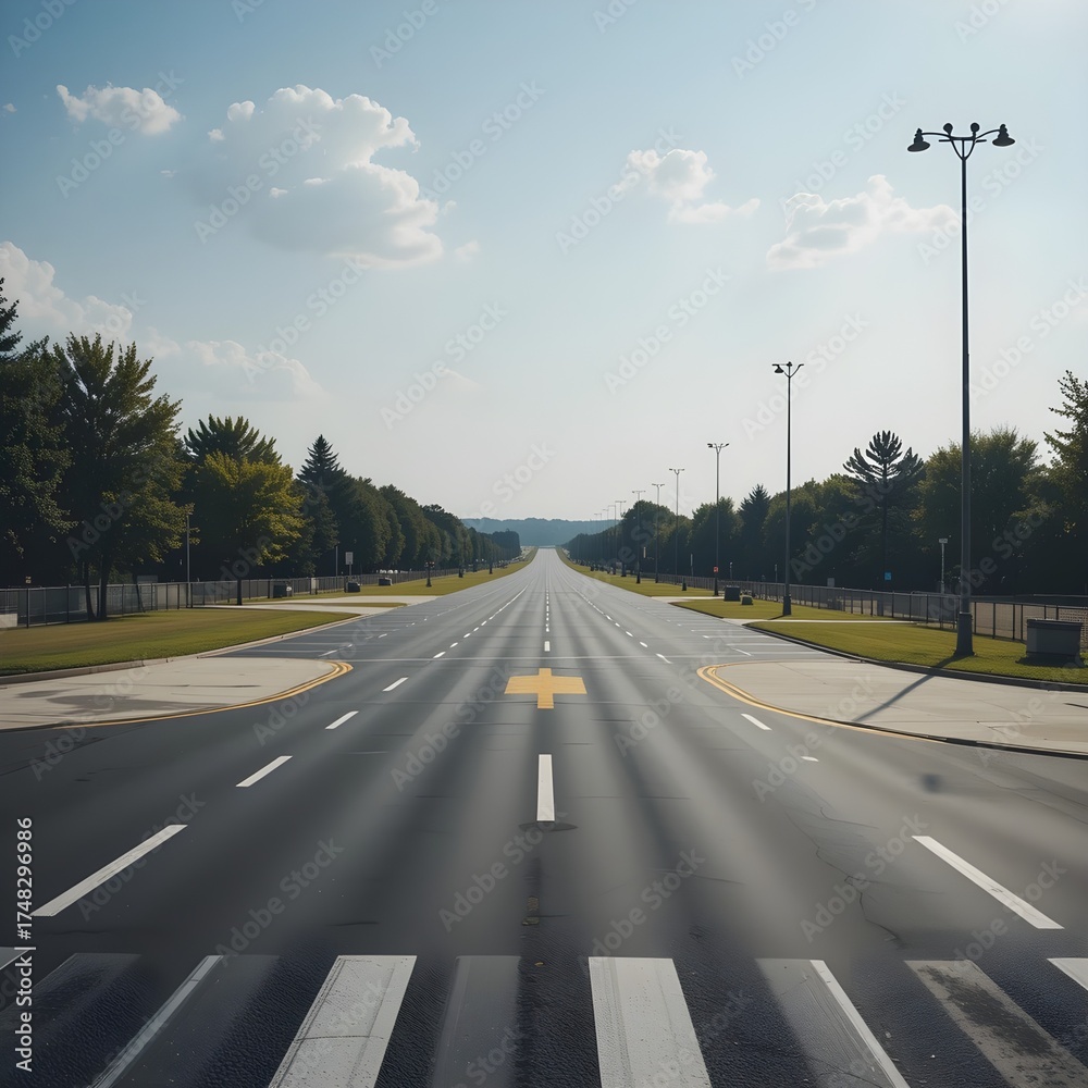 Fototapeta premium driver's license test, driver's license test course, drive course, driving road, AI Generative