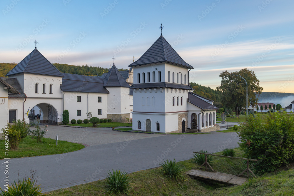 Fototapeta premium Holy Dormition Univ Lavra Monastery on a Sunny Day