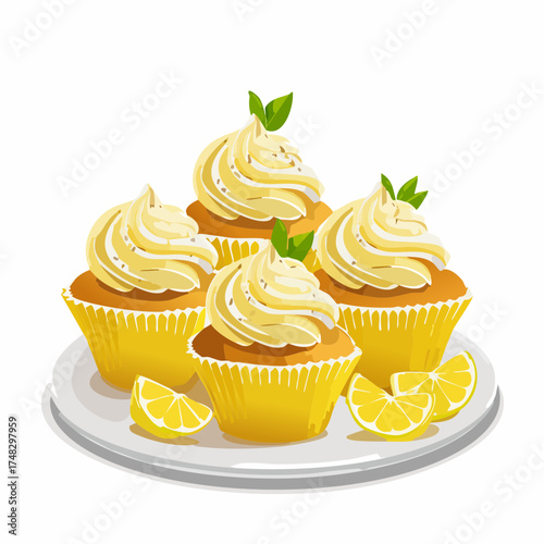 Zitronen-Cupcakes mit Baiserhaube