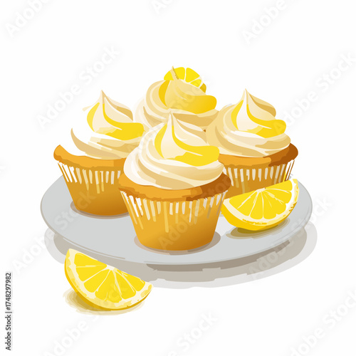 Zitronen-Cupcakes mit Baiserhaube