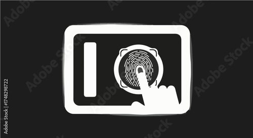 Secure digital access with fingerprint scan on modern device screen, emphasizing identity verification and data protection for seamless authentication.