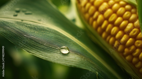 Corn with Water Droplet