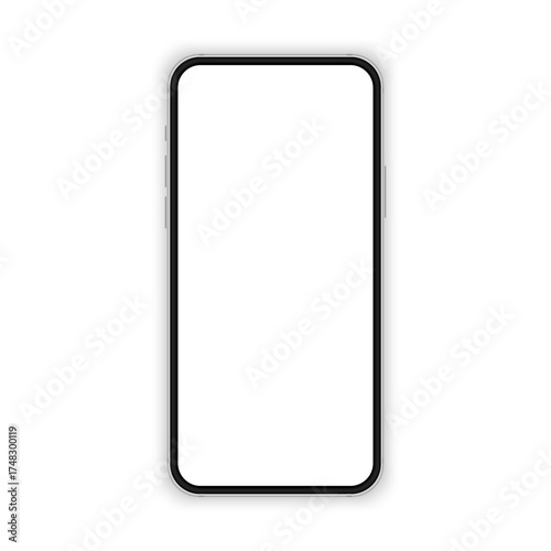 Blank screen phone template. Smartphone. Realistic device template. Mobile phone mockup. Vector graphic EPS 10