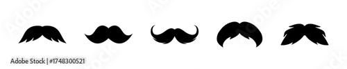 Moustache vector icon set. Whisker icons. Vector graphic EPS 10